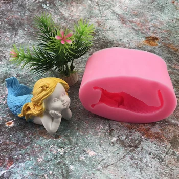 3D Sirena Tort Fondant Matrite mai Gros de Silicon Mucegai Tort Săpun Mucegai Furculiță Pește Coada Zahăr Ambarcațiuni de Decorare de Copt Instrumente de Rășină de Artă
