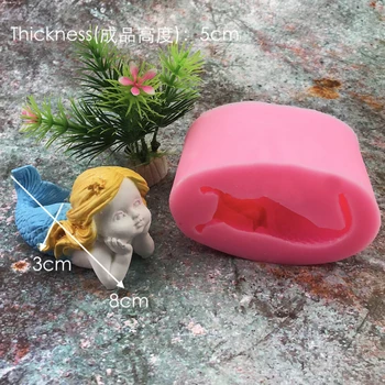 3D Sirena Tort Fondant Matrite mai Gros de Silicon Mucegai Tort Săpun Mucegai Furculiță Pește Coada Zahăr Ambarcațiuni de Decorare de Copt Instrumente de Rășină de Artă