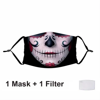 Ziua Morților Masca Craniu de Cosplay de Moda de Imprimare Față Măști Petrecere de Halloween Amuzant Fata Schelet Acoperi Mexican Festival Catrinas