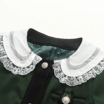 Vintage Armata Verde Rochie de Lână Femei 2019 Toamna Iarna Elegante Single-breasted Maneca Lunga Rochie Midi Pista de Designer