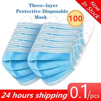 10/50/100buc Masca de Unică folosință Nonwove 3 Straturi Mască cu Filtru Gura masca de Fata de Siguranță Respirabil Măști de Protecție de 12-24 de ore de Transport maritim