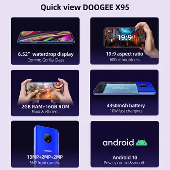 DOOGEE X95 Android 10 4G telefoane mobile 6.52