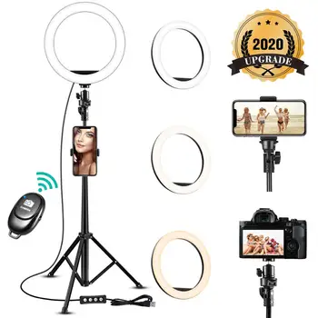 LED Selfie Inel de Lumină 8 /10 inch Estompat de Telefon aparat de Fotografiat USB Selfie Inel de Lampa Cu Stand Trepied Pentru Telefonul Mobil Studio Video de pe Live