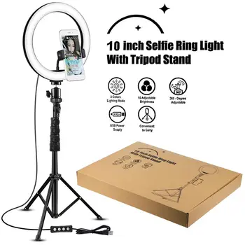 LED Selfie Inel de Lumină 8 /10 inch Estompat de Telefon aparat de Fotografiat USB Selfie Inel de Lampa Cu Stand Trepied Pentru Telefonul Mobil Studio Video de pe Live