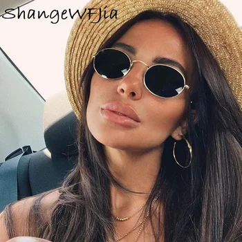 Mici, Ovale Oglindă ochelari de Soare Pentru Femei de Lux 2020 Barbati de Brand Designer de Ochelari Nuante Doamnelor Aliaj Ochelari de Soare UV400 Ochelari de vedere