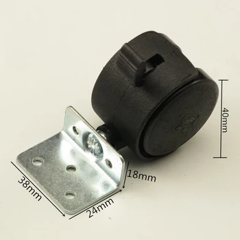 4BUC/Set Negru din Plastic 40 mm Înlocuire Unghi de Frână Roți Pivotante Scaun de Birou Roți Mobilier Hardware Rulare Roller Rolă