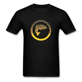 Geek Păstrăv Brun Flyfish T-Shirt pentru Bărbați de Calitate de Top tricou Ieftin Preț de Adult Maneca Scurta din Bumbac Tricou Adult hipster tricouri