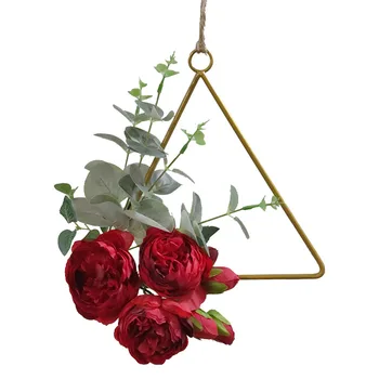 20CM Fier de Aur Inel de Metal Cununa de Fermă Ghirlanda Mireasa Flori Coroană de Flori lucrate Manual fondul ornament de perete decor