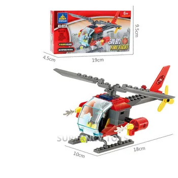 89Pcs Oraș Luptă Elicopter de Salvare Pompier Model Blocuri Seturi DIY Creator Cărămizi Jucarii Educative pentru Copii