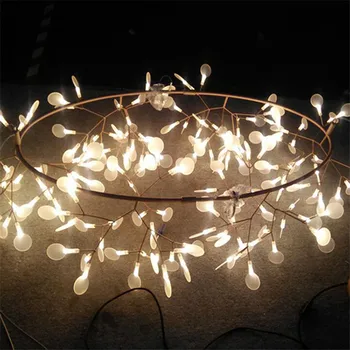 Modern Lampă cu LED-uri Firefly Ramură de Copac Frunze Lumina Pandantiv Rotund de Flori de Suspendare Lămpi de Artă Bar, Restaurant Iluminat Acasă PA0217