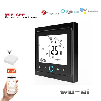 95-240VAC Tuya wifi, Zigbee termostat 2P ventiloconvectoare cu termostat supapa de control pentru încălzire sau răcire