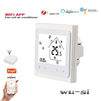 95-240VAC Tuya wifi, Zigbee termostat 2P ventiloconvectoare cu termostat supapa de control pentru încălzire sau răcire