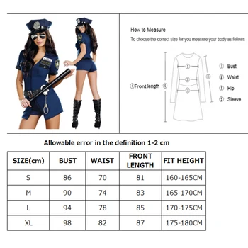 Fierbinte, Sexy Femeie De Poliție Ofițer De Uniformă Costum De Halloween Clubwear Fermoar Erotic Costum Cosplay Carnaval Rochie Elegantă De Petrecere