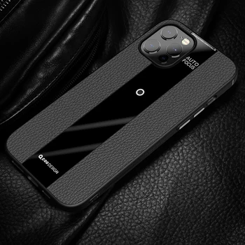 De lux din Fibra de Carbon Silicon Telefon Caz Pentru iPhone 12 Pro Max Ultra-subțire anti-alunecare Protectie Fundas pentru iPhone 12 Mini-Capa