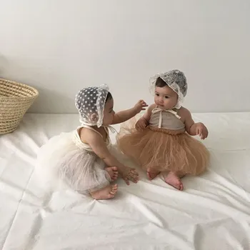 Vara fetiță costume Curea Rochie de Printesa Baby body Fusta ochiurilor de Plasă de Bumbac body Fetita pânză
