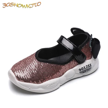 JGSHOWKITO Copii Pantofi Pentru Fete Mici Fete Mici Adidasi Casual de Lumină Moale Dulce Drăguț Iepure Ureche Cu Fundita Paiete Noi