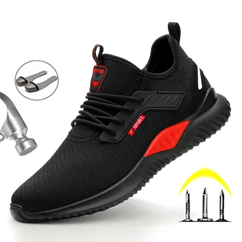 Siguranță Pantofi Cu Deget De Metal Ghete Barbati Cizme De Lucru Respirabil Adidași Puncție-Dovada Indestructibil MenS De Siguranță Cizme De Lucru