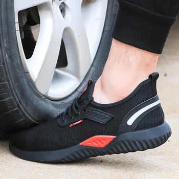 Siguranță Pantofi Cu Deget De Metal Ghete Barbati Cizme De Lucru Respirabil Adidași Puncție-Dovada Indestructibil MenS De Siguranță Cizme De Lucru