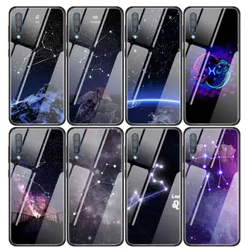 Sticla pentru Samsung Galaxy A50 A51 A70 A71 A10 A20 A30 A31 A41 A91 A01 A11 Acoperi Semnele Zodiacale constelație de Stele Munte