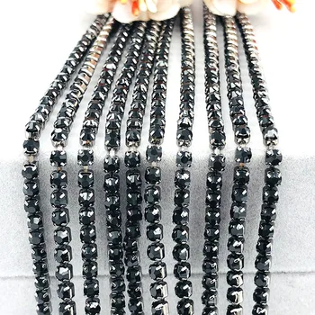 Transport gratuit 5 metri/sac Negru 2mm-4mm black Metal de bază pietre de sticlă cupa lanț de bricolaj accesorii de îmbrăcăminte