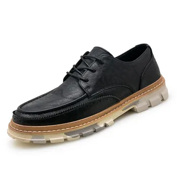 2021 Moda Barbati Din Piele Pantofi Casual Stil Britanic Retro Negru Pantofi De Afaceri Low Top Martins Tendință Strada Scule Încălțăminte