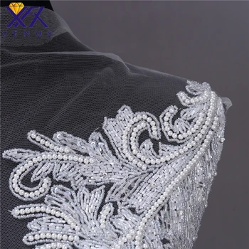 XINFANGXIU Stras aplicatiile cu mărgele de sticlă perle de patch-uri de dimensiuni mari rochie de mireasa accesorii de moda pânză înfrumusețarea