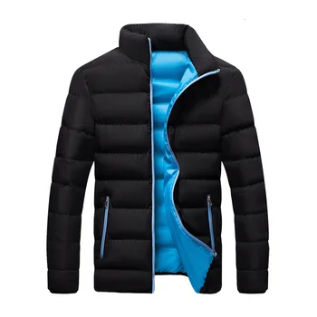 Iarna Om de Îngroșare Bumbac căptușit Sacou Haine Monofazate Culoare Fermoar Stand Duce Îmbrăcăminte de Tineret Strat Subțire în Jos Jachete Termice
