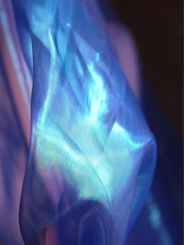 Fluorescente Organza Tul Tesatura Albastru Violet DIY Mozaic de Fundal Decor Fusta de Vara Eșarfă de Designer Rochie de Mireasa Tesatura