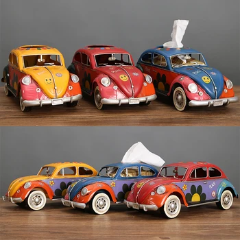 Multicolor Autobuz Figurine Retro classic cars Cutie de Tesut Acasă Ornamente Decor, Artizanat Ornamente de Epocă Living Decorul Camerei