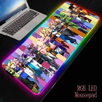 MRG RGB Jocuri Mari Anime Goku Mouse Pad Gamer Condus de Calculator Mousepad Mare Mouse-ul Mat Cu Iluminare Pentru Birou Mat Mause