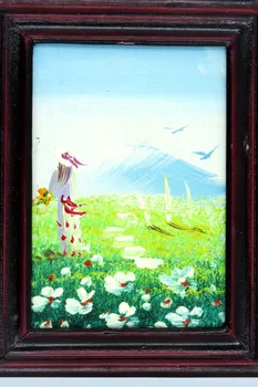 Hankroi Arta de Perete Decor Pictate manual, pictura in ulei cu Rama Rosie Gata să Stea Pictura Peisaj de Artă Două imagini Combinație