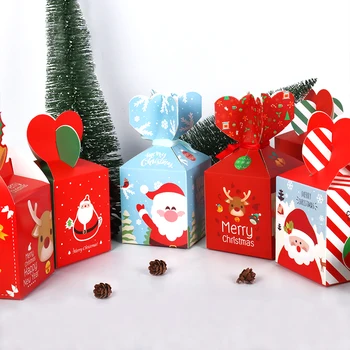 MEIDDING Crăciun Fericit Cutie de Bomboane Sac de Moș Crăciun om de Zăpadă Cutie de Cadou de Hârtie Cutie si Punga de Cadou Recipient Consumabile Navidad Kerst 2020