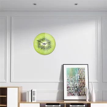 Fructe Ceasuri De Perete Home Decor Bucatarie Lamaie, Kiwi Culoare De Vară Design Modern Agățat Ceas Ceas Pentru Camera De Zi De Decorare Acasă