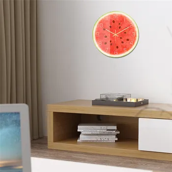 Fructe Ceasuri De Perete Home Decor Bucatarie Lamaie, Kiwi Culoare De Vară Design Modern Agățat Ceas Ceas Pentru Camera De Zi De Decorare Acasă