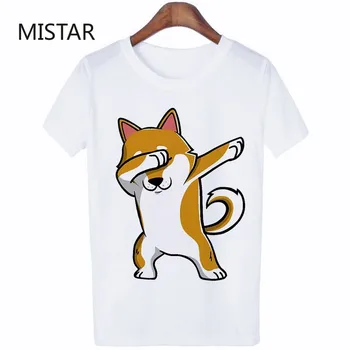 Femei Haine de Vară 2020 Tricou Harajuku Kawaii Shiba Inu Câine Scrisoare Amuzant desen Animat de Moda T-shirt Imprimat Alb Topuri tricouri