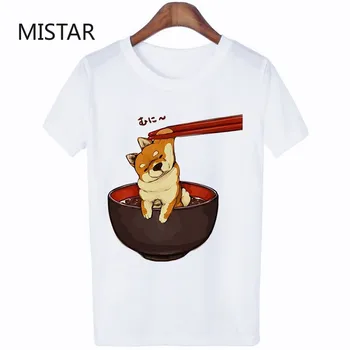 Femei Haine de Vară 2020 Tricou Harajuku Kawaii Shiba Inu Câine Scrisoare Amuzant desen Animat de Moda T-shirt Imprimat Alb Topuri tricouri