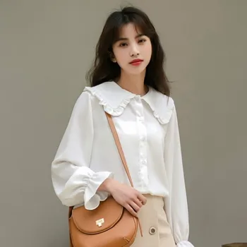 Tricouri Femei Solide Simplu Nou Sosirea Primăverii coreeană Stil Chic Trendy Casual, Bluze Elegante Femei Epocă Streetwear All-meci