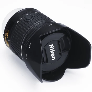 HB-N106 camera parasolar pentru NIKON NIKKOR D5600 D5500 D5300 D3400 D3200 D3300 AF-P 18-55mm și J5 10-100mm Obiectiv foto dslr