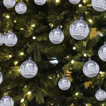 6Pcs din Plastic Clar, Transparent, Bile de Crăciun Diy Agățat Mingea Fleac Ornamente, Decoratiuni de Craciun Pentru Casa Copac Xmas Decoruri