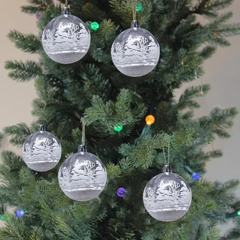 6Pcs din Plastic Clar, Transparent, Bile de Crăciun Diy Agățat Mingea Fleac Ornamente, Decoratiuni de Craciun Pentru Casa Copac Xmas Decoruri