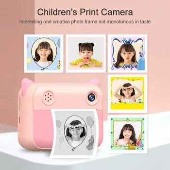 Copii Camera de 2.4 inch, Camera foto Digitala Pentru Copii HD 1080P Imprimare Instantanee Foto Cu Hârtie Foto Copii Cadou de Ziua de nastere Pentru Copil
