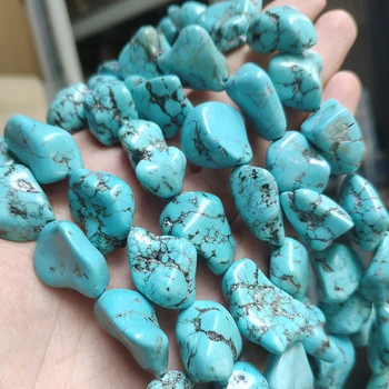 En-gros 14x17-16x23mm Naturale Albastru Turcoaz Nugget Margele pentru Bijuterii DIY Brățară 15inch Minerale Margele