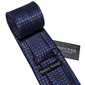 De Înaltă Calitate 16 Culoare Albastru Geometrice Matase Barbati Cravata Barry.Wang 8.5 cm Țesute de Afaceri Cravată Set de Dropshipping Bărbați Cadou FA-5051
