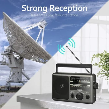AM FM Radio Portabil cu Baterii Radio Cu 4 Baterii D sau AC Tranzistor de Putere cu Radio si Difuzor Mare