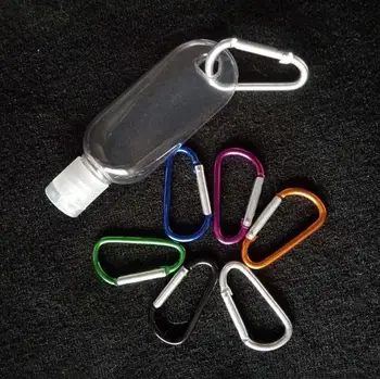 100buc Sticle Goale de Plastic pentru a Călători Sub Sticla de Șampon Cosmetice Lotiune Recipient de Sticla Cu D-forma Carabiner Cârlig Inel