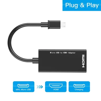 SOONHUA Micro USB La HDMI Convertor Adaptor Pentru TV 1080P HD Audio Video, Cablu HDMI Pentru Samsung Huawei Telefon Android Tablet