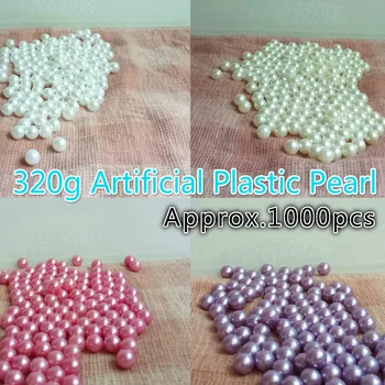 1000pcs(320g) Artificiale, din Plastic Perle pentru Machiaj Titularul Organizator 8mm Globulare Perle pentru Perie Cosmetice Organizator