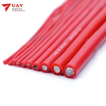 8 10 12 14 16 18 20 22 AWG rosu Silicon negru de Sârmă Ultra Flexiable Linie de Test Cablu de Înaltă Temperatură