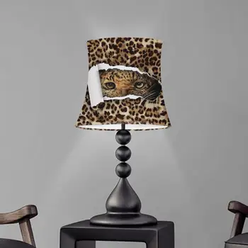 Printuri de Leopard Pânză Nuanta Moderna Nuanta de Lumina de Lampă de Perete Animale 3D Design Tesatura Lampă, Lampă de Masă Nuanta Decor Acasă