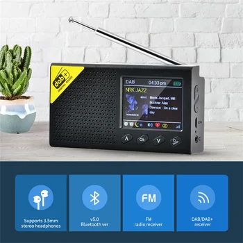 Portabile fără Fir Bluetooth Radio Digital DAB/DAB+ Și FM Receptor Reîncărcabilă Mici Ușor Home Radio Music Player